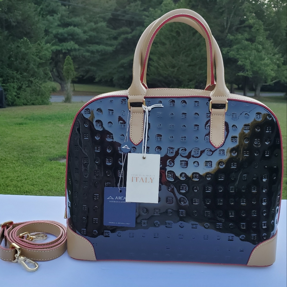 NWT 100% Genuine Italian Leather Arcadia Satchel.